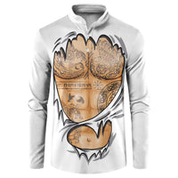 Viking Art Button Sweatshirt Tattoo Reveal Effect