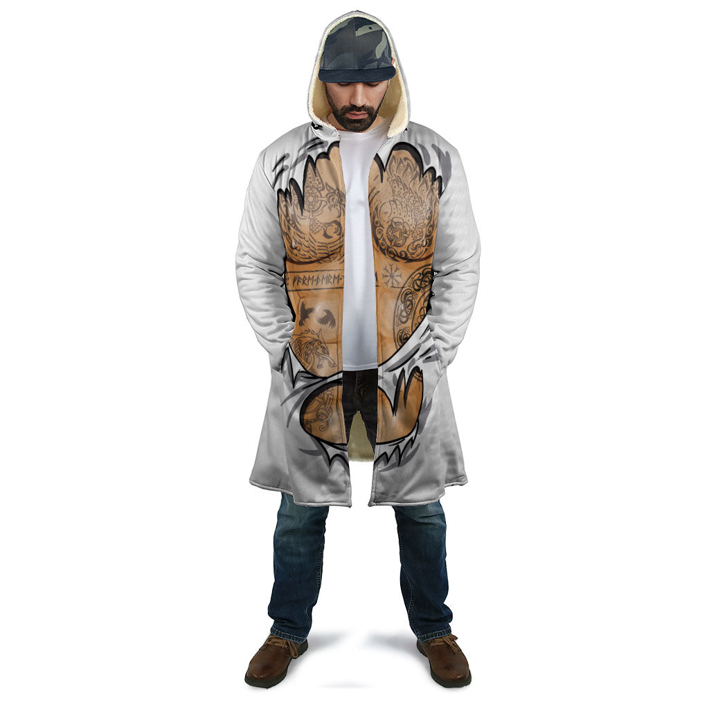 Viking Art Cloak Tattoo Reveal Effect