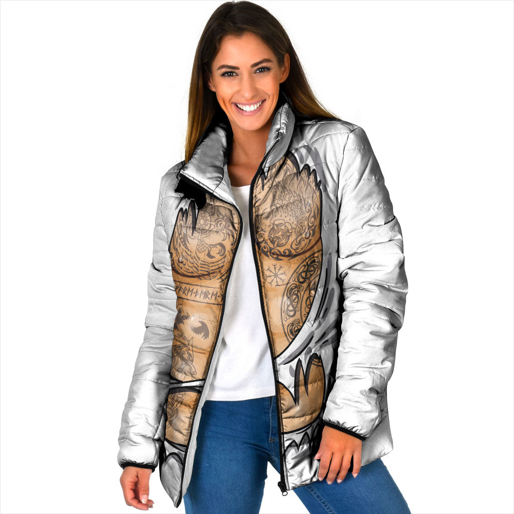 Viking Art Padded Jacket Tattoo Reveal Effect