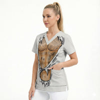 Viking Art Scrub Top Tattoo Reveal Effect