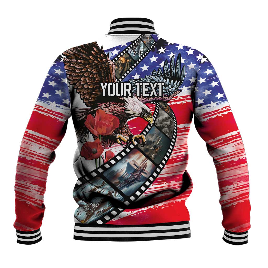 Pearl Harbor Remembrance Day Personalized Baseball Jacket Lest We Forget - The Bald Eagle Remembers - Wonder Print Shop