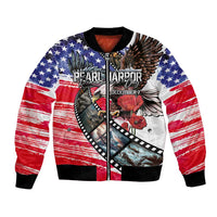 Pearl Harbor Remembrance Day Personalized Bomber Jacket Lest We Forget - The Bald Eagle Remembers - Wonder Print Shop