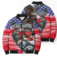 Pearl Harbor Remembrance Day Personalized Bomber Puffer Jacket Lest We Forget - The Bald Eagle Remembers - Wonder Print Shop