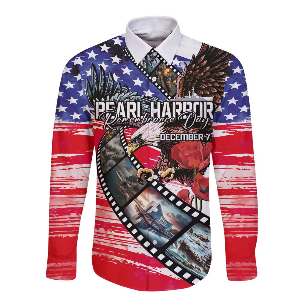 Pearl Harbor Remembrance Day Personalized Long Sleeve Button Shirt Lest We Forget - The Bald Eagle Remembers - Wonder Print Shop