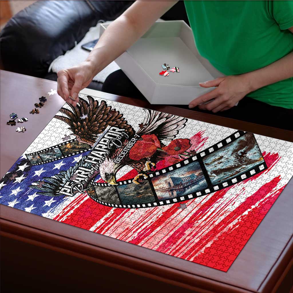 Pearl Harbor Remembrance Day Puzzle Lest We Forget - The Bald Eagle Remembers - Wonder Print Shop