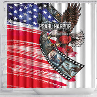 Pearl Harbor Remembrance Day Shower Curtain Lest We Forget - The Bald Eagle Remembers - Wonder Print Shop