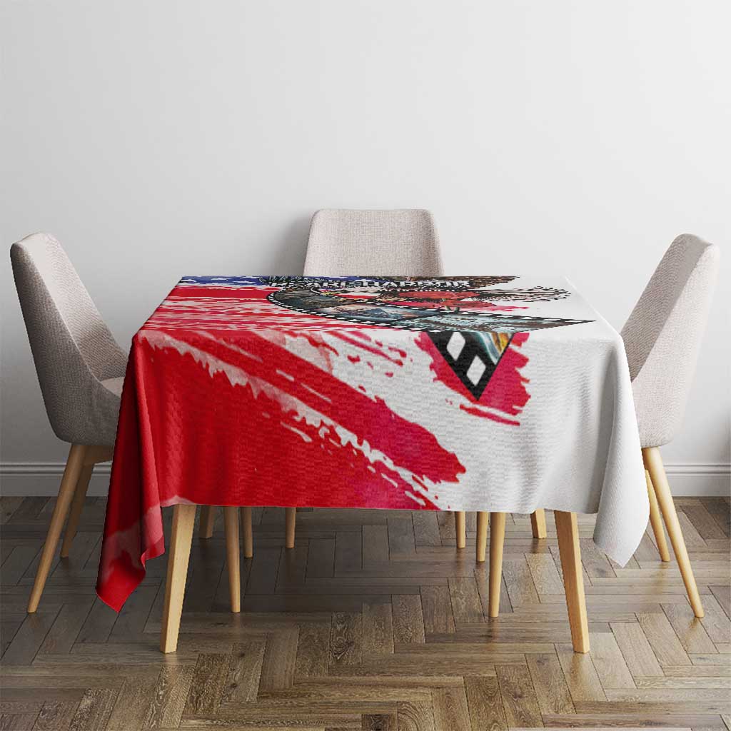 Pearl Harbor Remembrance Day Tablecloth Lest We Forget - The Bald Eagle Remembers - Wonder Print Shop