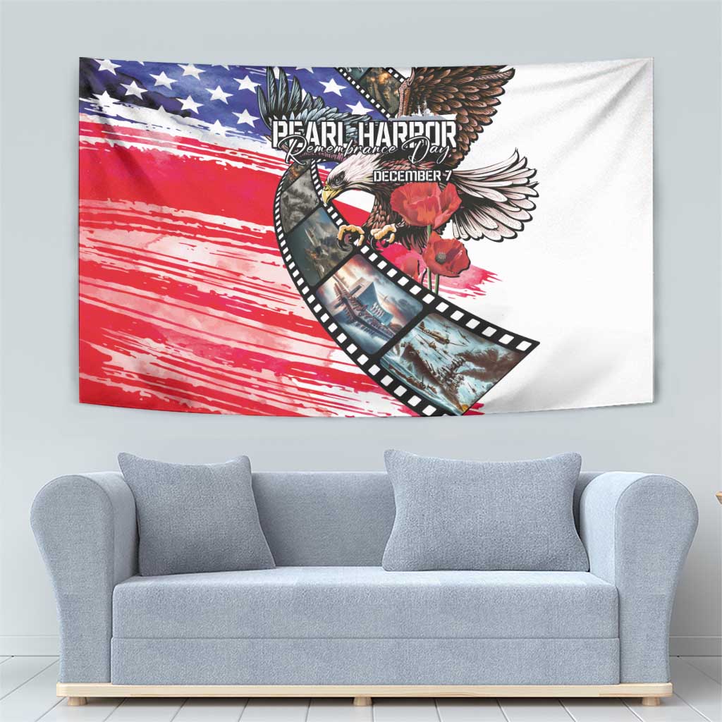 Pearl Harbor Remembrance Day Tapestry Lest We Forget - The Bald Eagle Remembers - Wonder Print Shop