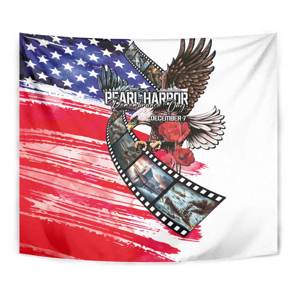 Pearl Harbor Remembrance Day Tapestry Lest We Forget - The Bald Eagle Remembers - Wonder Print Shop