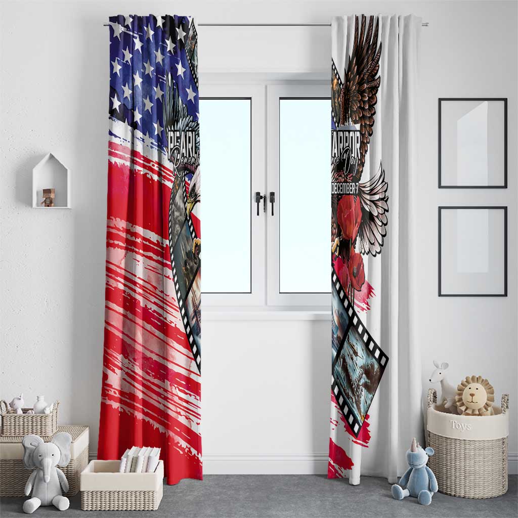 Pearl Harbor Remembrance Day Window Curtain Lest We Forget - The Bald Eagle Remembers - Wonder Print Shop