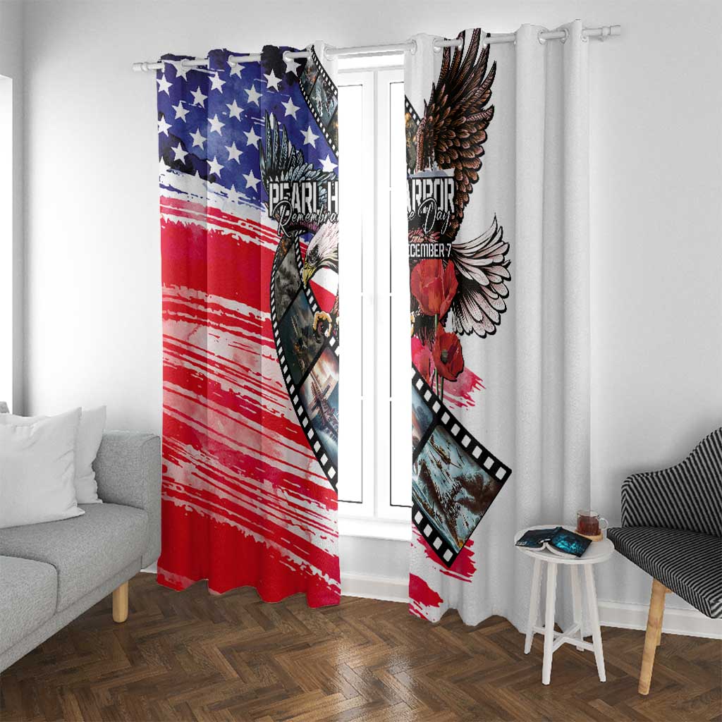 Pearl Harbor Remembrance Day Window Curtain Lest We Forget - The Bald Eagle Remembers - Wonder Print Shop