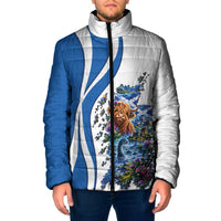 Scotland Padded Jacket Abstract National Flag and Map Cultural Art