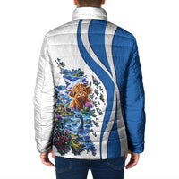 Scotland Padded Jacket Abstract National Flag and Map Cultural Art