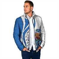 Scotland Padded Jacket Abstract National Flag and Map Cultural Art