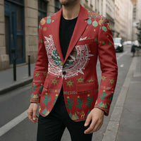 Mexico Merry Christmas Blazer Mexican Cultural Emblem Xmas Style - Wonder Print Shop