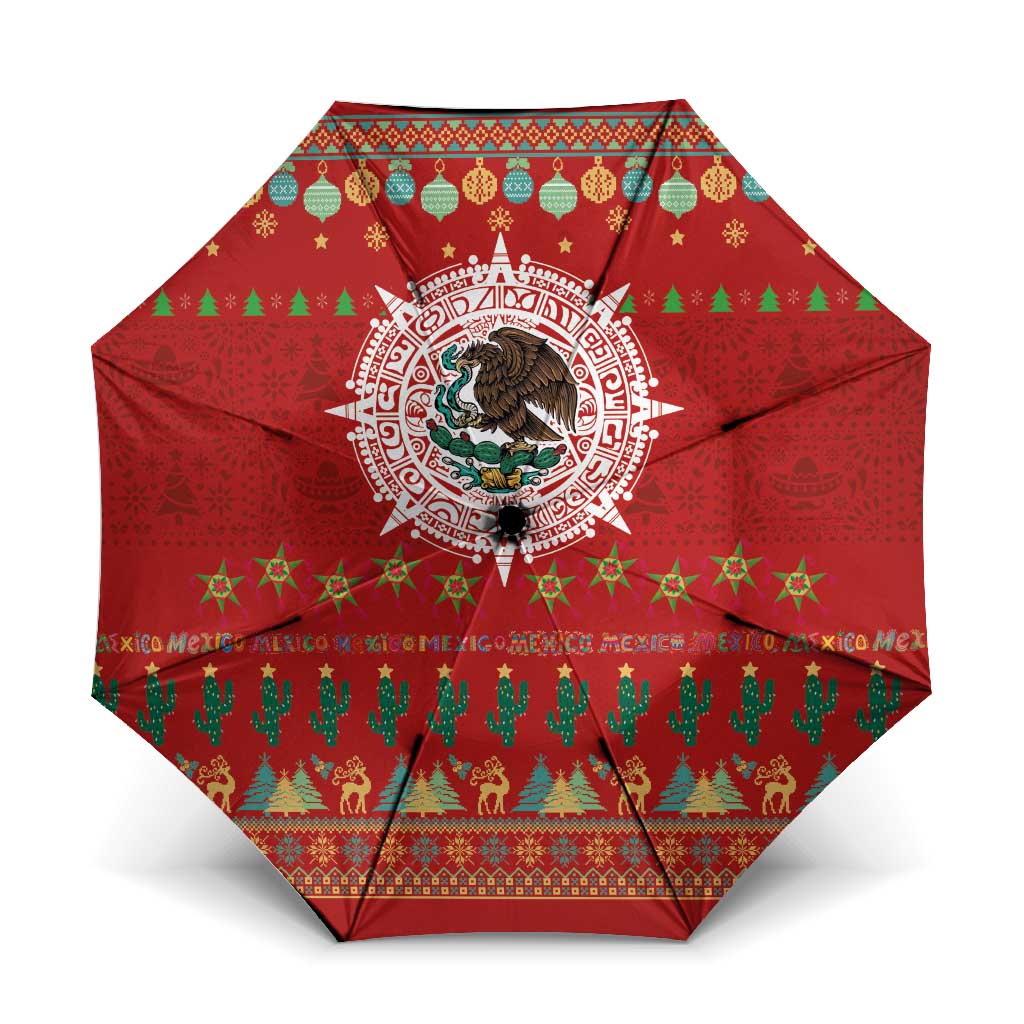 Mexico Merry Christmas Umbrella Mexican Cultural Emblem Xmas Style - Wonder Print Shop