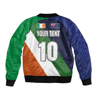 Custom Ireland and Australia Bomber Jacket Shamrocks and Aboriginal Art