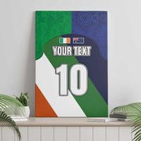 Green, blue, and orange canvas wall art featuring “YOUR TEXT” and the number 10.
