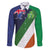 Custom Ireland and Australia Family Matching Short Sleeve Bodycon Dress and Hawaiian Shirt Shamrocks and Aboriginal Art