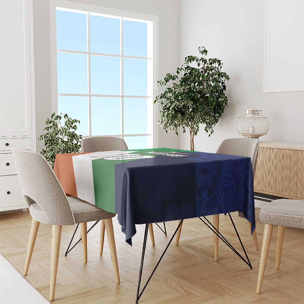 Custom Ireland and Australia Tablecloth Shamrocks and Aboriginal Art