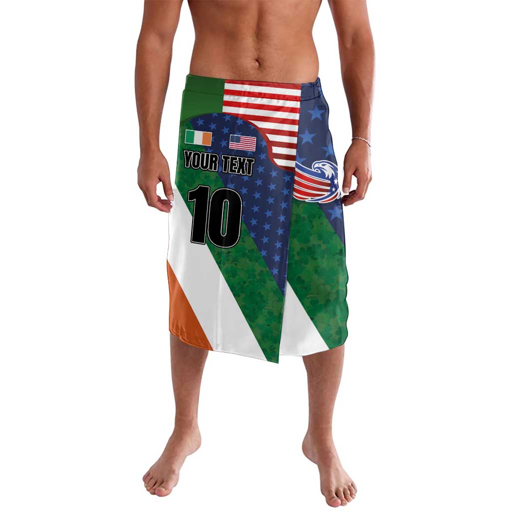 Custom Ireland and United States Lavalava Shamrocks and American Flag Style
