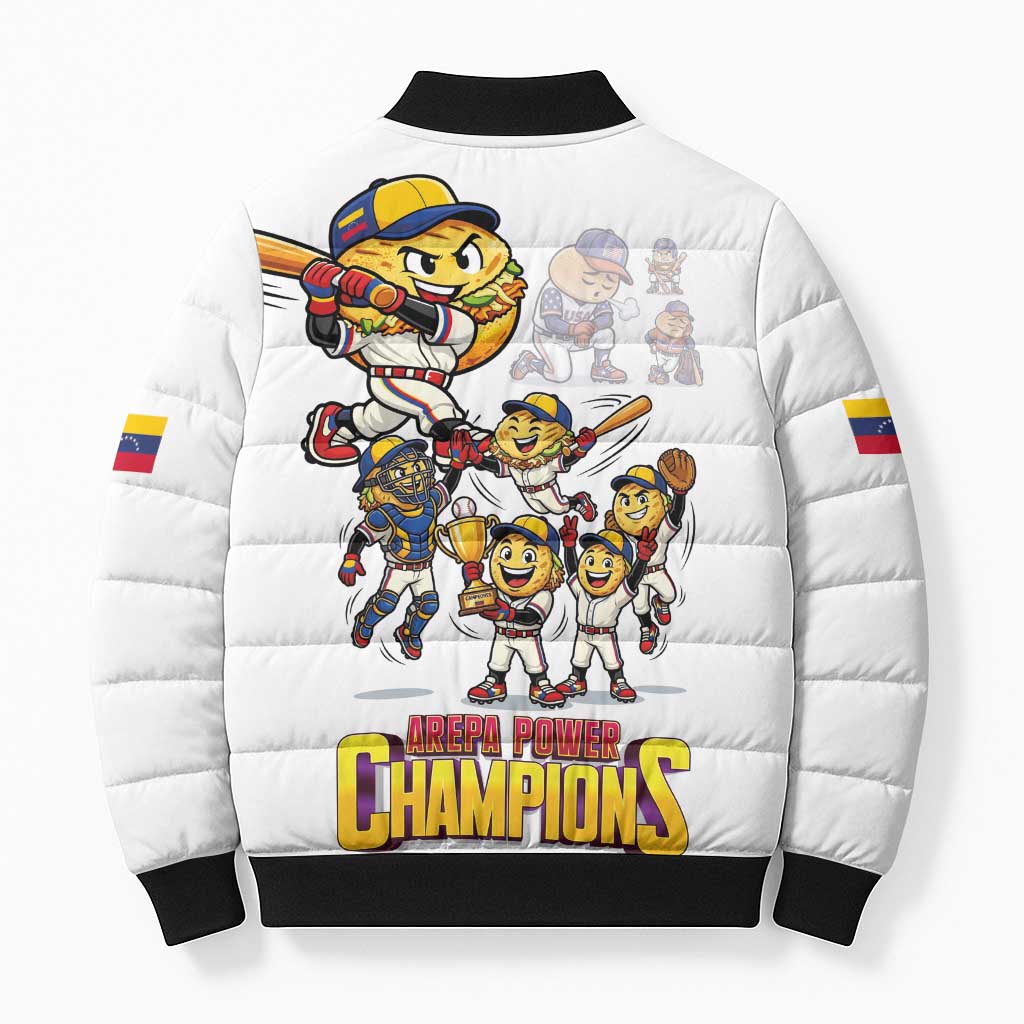 Venezuela Baseball Champions Bomber Puffer Jacket Glory Arepa Team
