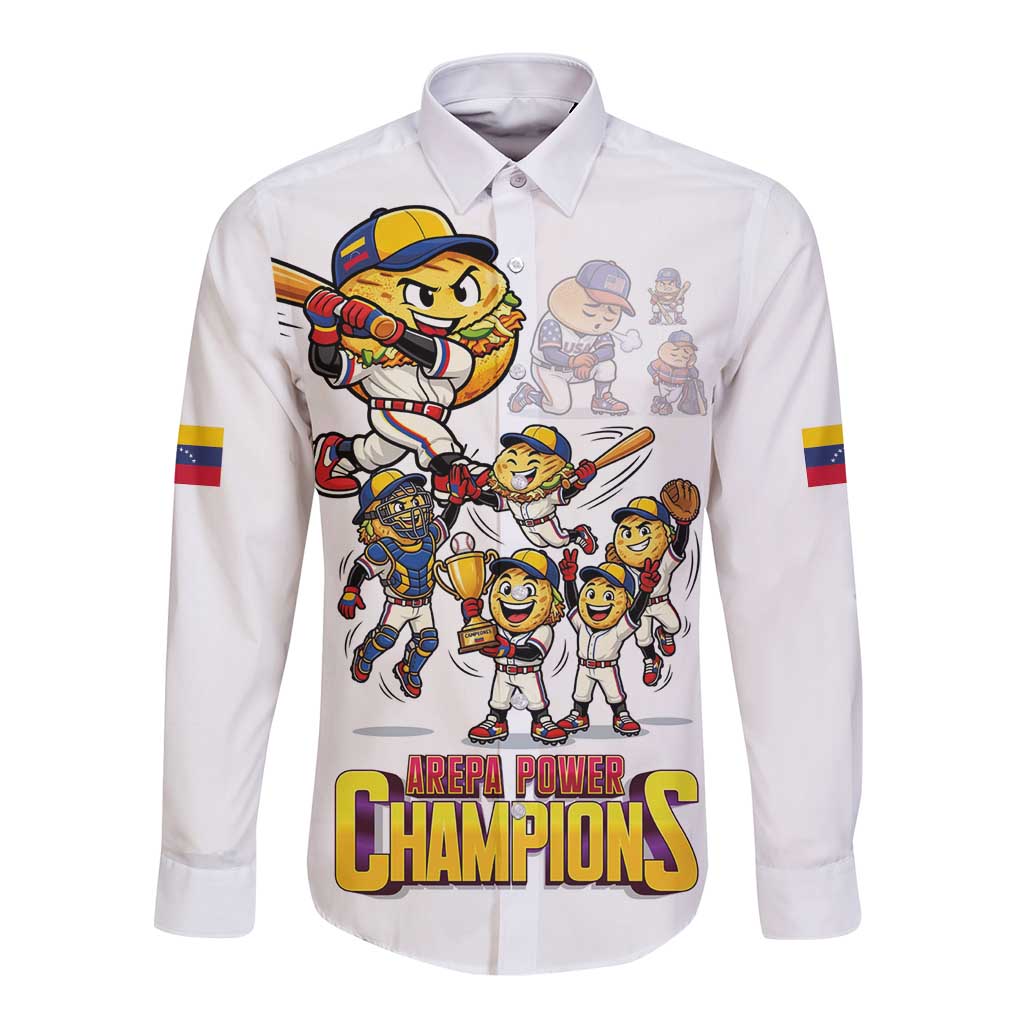 Venezuela Baseball Champions Long Sleeve Button Shirt Glory Arepa Team