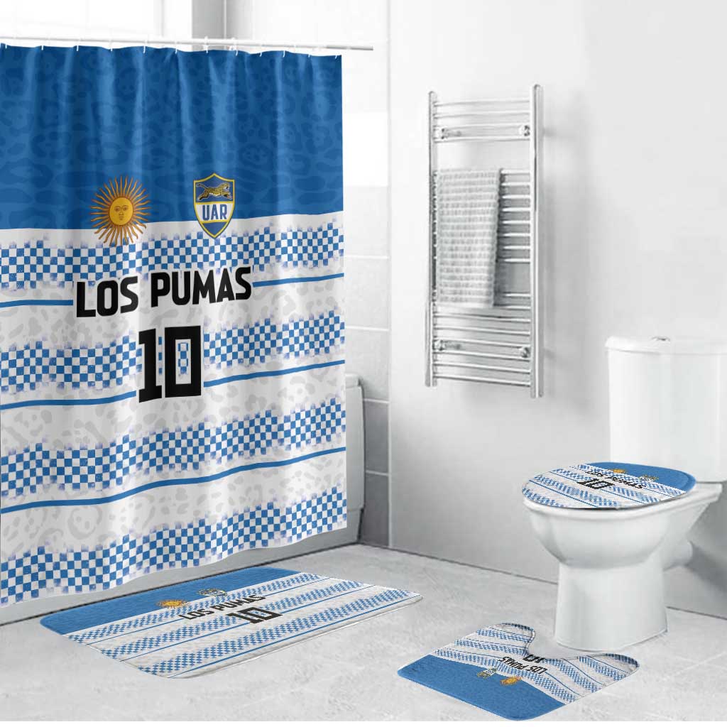 Argentina Rugby Custom Bathroom Set Los Pumas Jaguar Race Style - Wonder Print Shop