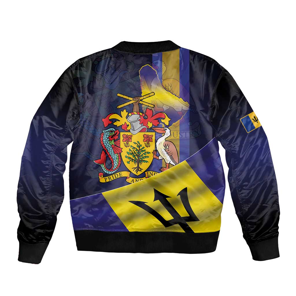 Barbados Independence Day Bomber Jacket Coat of Arms with Freedom Emblems - Wonder Print Shop