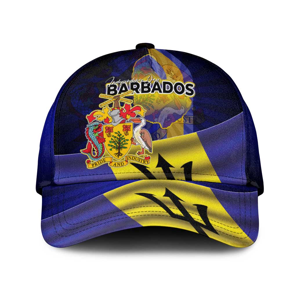 Barbados Independence Day Classic Cap Coat of Arms with Freedom Emblems - Wonder Print Shop