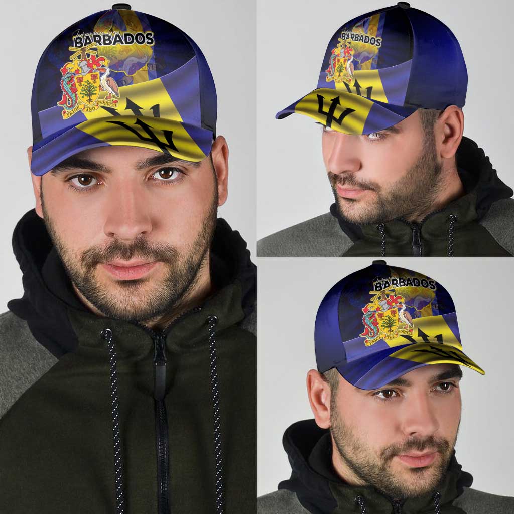Barbados Independence Day Classic Cap Coat of Arms with Freedom Emblems - Wonder Print Shop