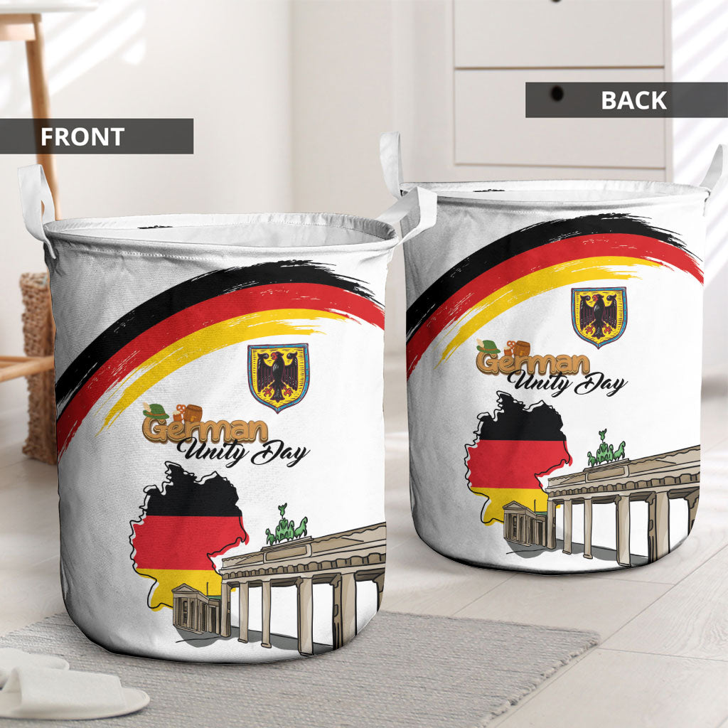 German Unity Day Laundry Basket Deutschland-Brandenburg Gate with Map