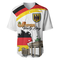 German Unity Day Baseball Jersey Deutschland-Brandenburg Gate with Map