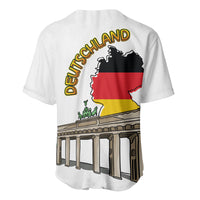 German Unity Day Baseball Jersey Deutschland-Brandenburg Gate with Map