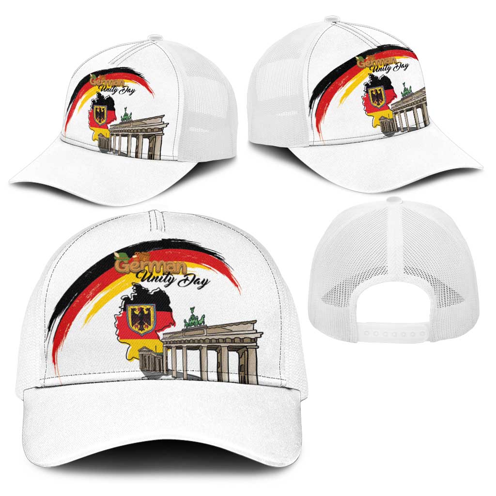 German Unity Day Baseball Net Cap Deutschland-Brandenburg Gate with Map