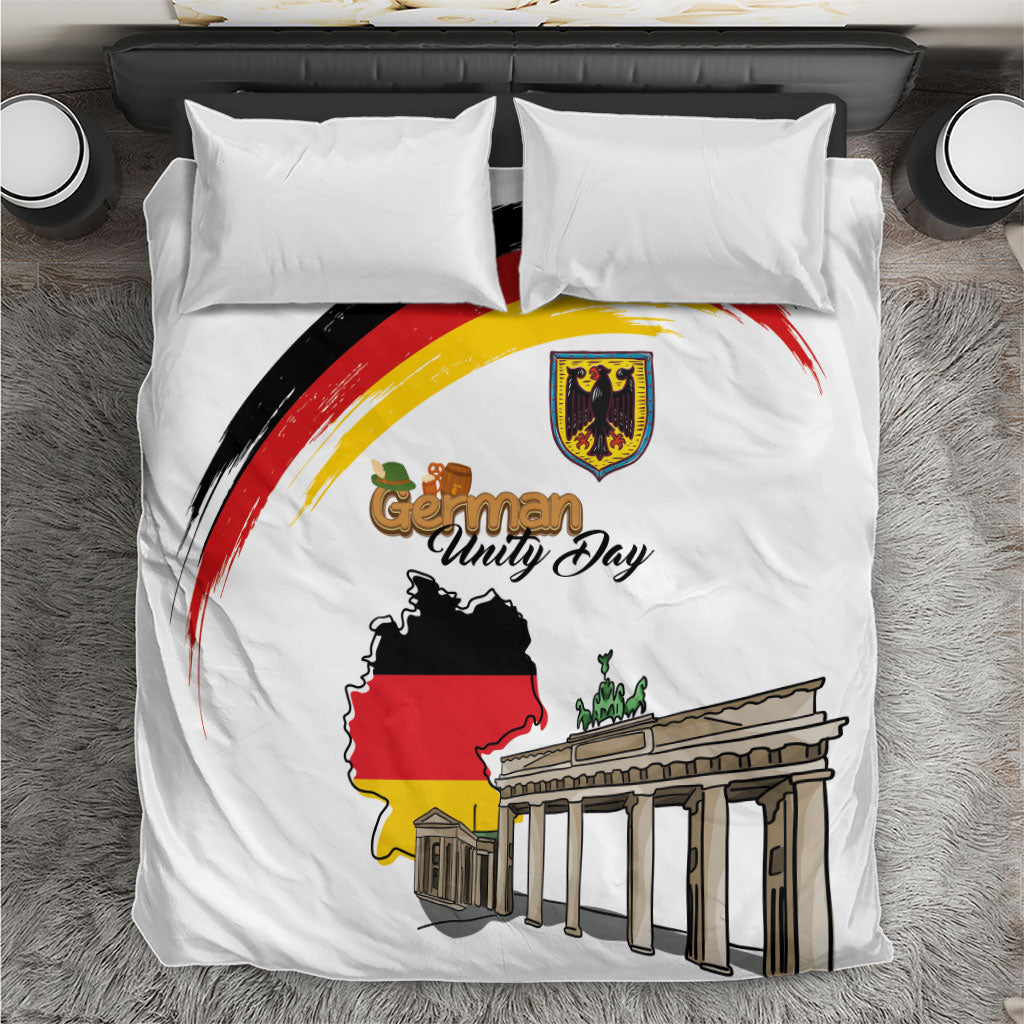 German Unity Day Bedding Set Deutschland-Brandenburg Gate with Map