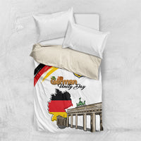 German Unity Day Bedding Set Deutschland-Brandenburg Gate with Map