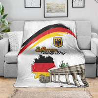 German Unity Day Blanket Deutschland-Brandenburg Gate with Map