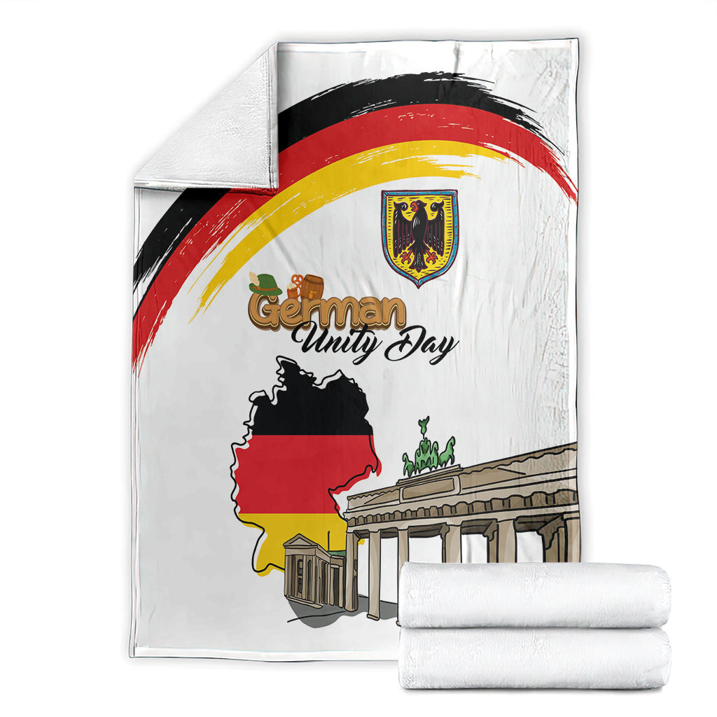 German Unity Day Blanket Deutschland-Brandenburg Gate with Map