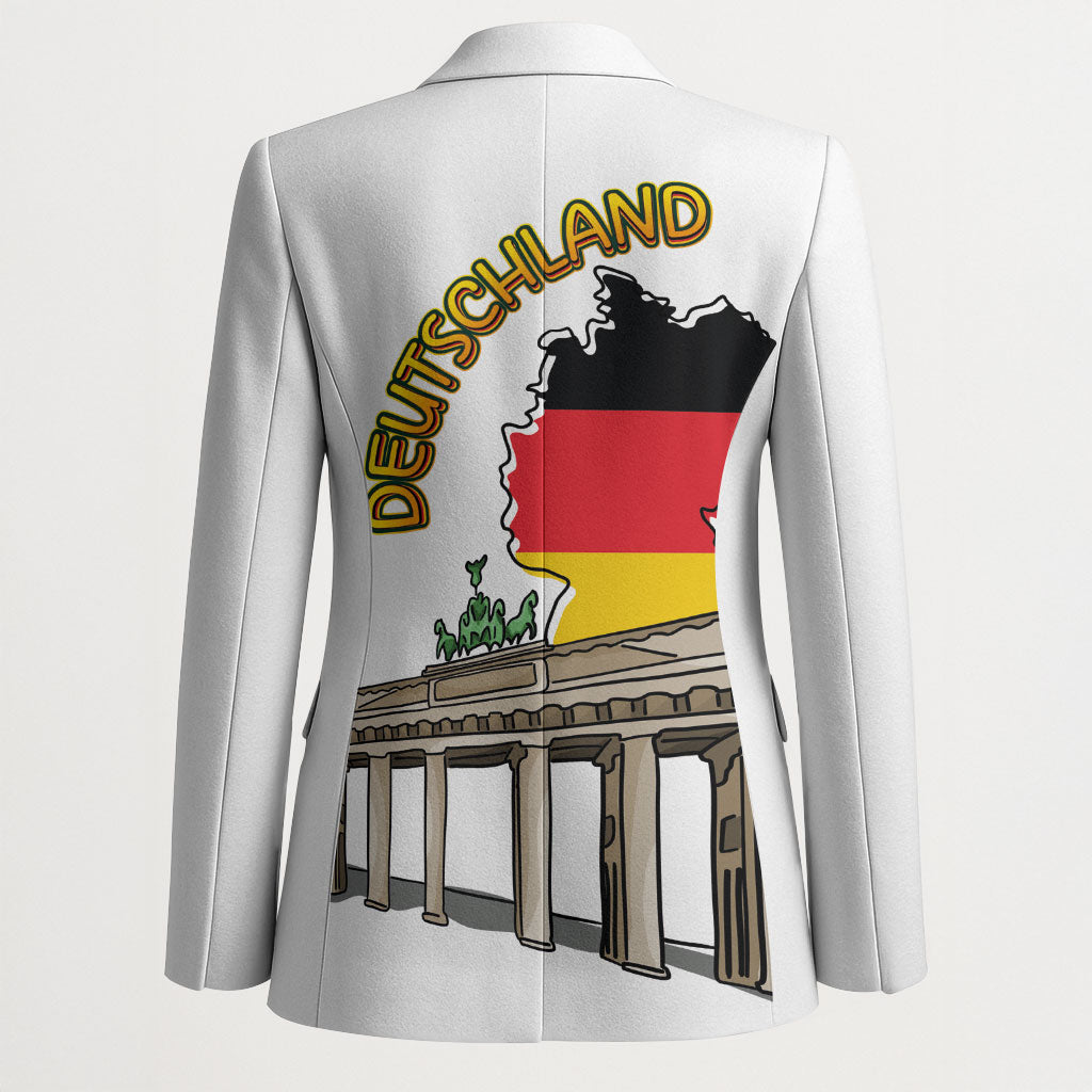 German Unity Day Blazer Deutschland-Brandenburg Gate with Map