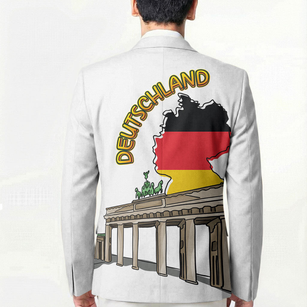 German Unity Day Blazer Deutschland-Brandenburg Gate with Map
