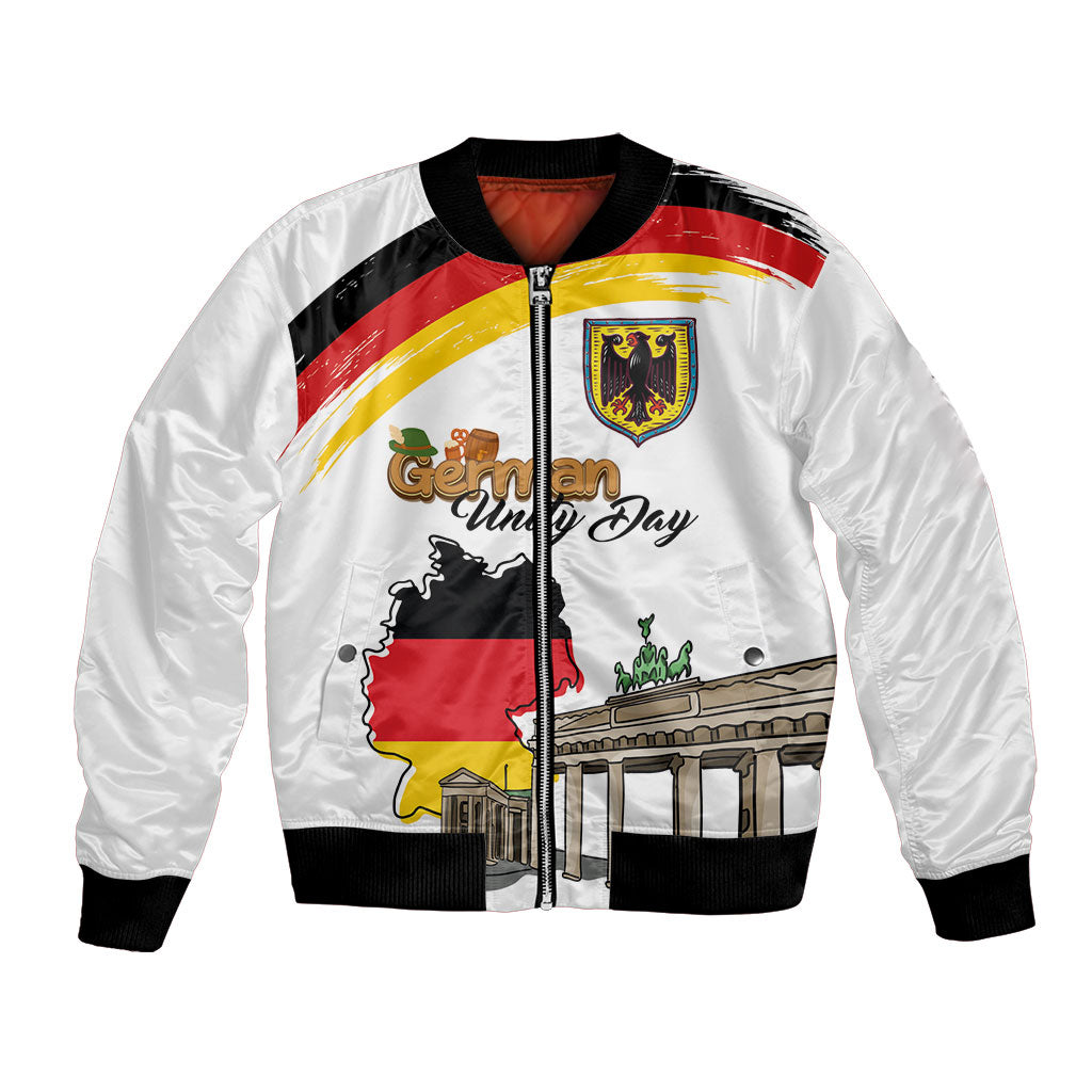 German Unity Day Bomber Jacket Deutschland-Brandenburg Gate with Map