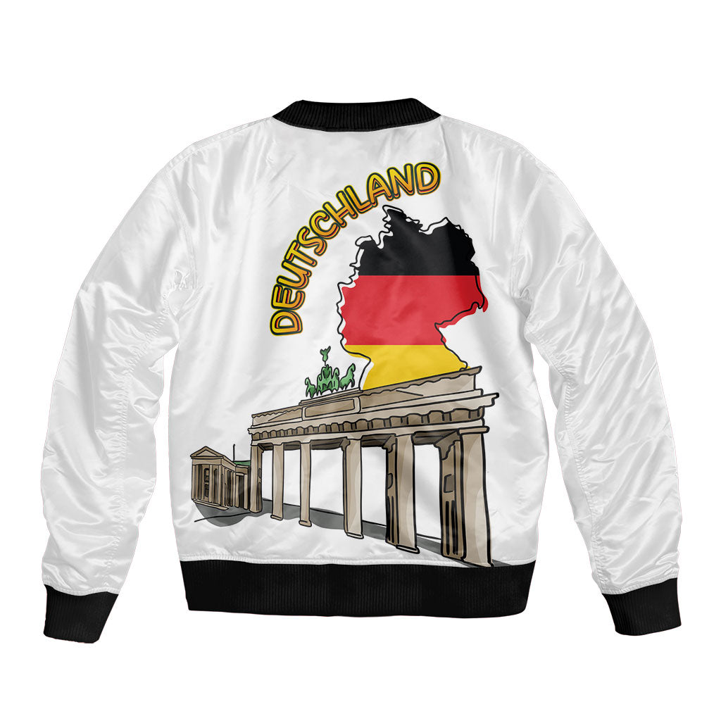 German Unity Day Bomber Jacket Deutschland-Brandenburg Gate with Map