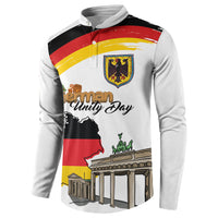 German Unity Day Button Sweatshirt Deutschland-Brandenburg Gate with Map