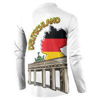 German Unity Day Button Sweatshirt Deutschland-Brandenburg Gate with Map