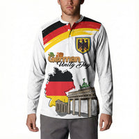 German Unity Day Button Sweatshirt Deutschland-Brandenburg Gate with Map