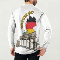 German Unity Day Button Sweatshirt Deutschland-Brandenburg Gate with Map