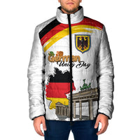 German Unity Day Padded Jacket Deutschland-Brandenburg Gate with Map