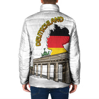 German Unity Day Padded Jacket Deutschland-Brandenburg Gate with Map