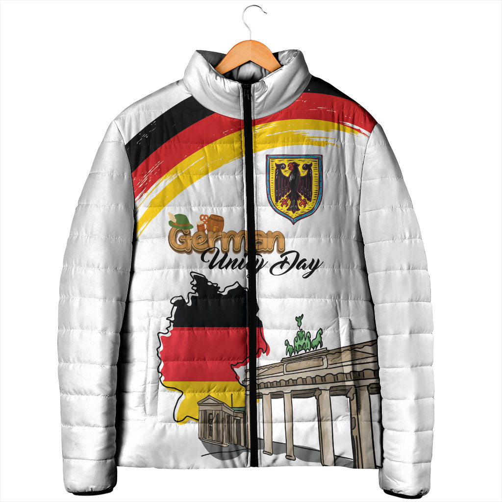 German Unity Day Padded Jacket Deutschland-Brandenburg Gate with Map